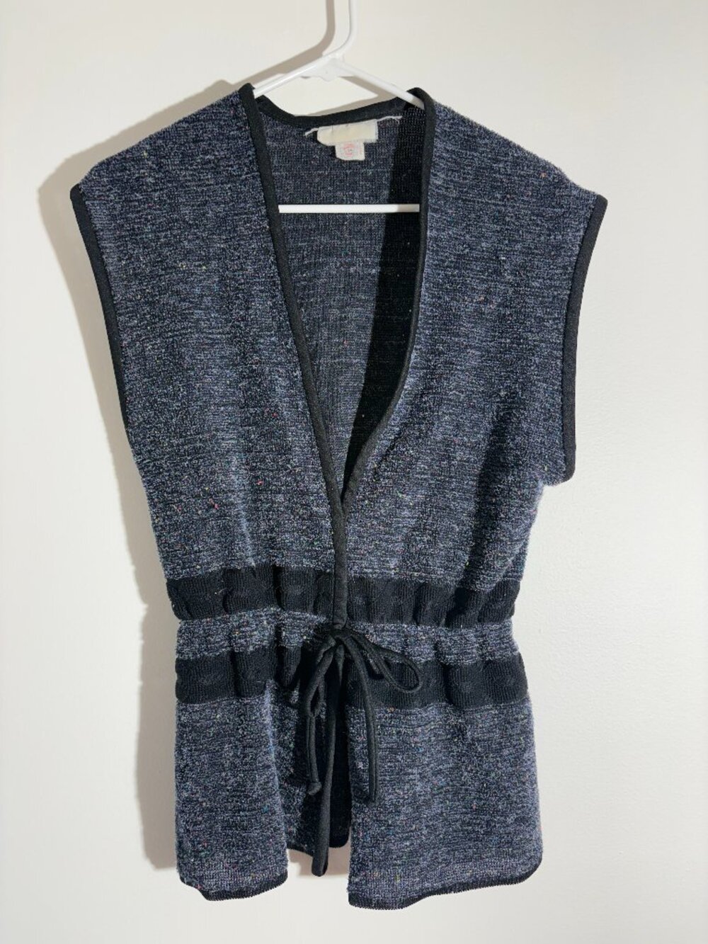 Vtg 1970s ILGWU Union Made Marled Knit Tunic Vest